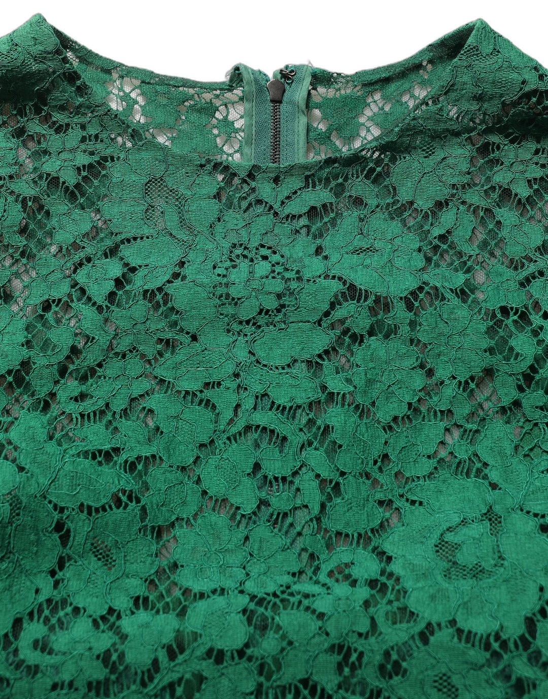 Dolce &amp; Gabbana Blouses - Women’s Green Floral Lace Round Neck Blouse Top