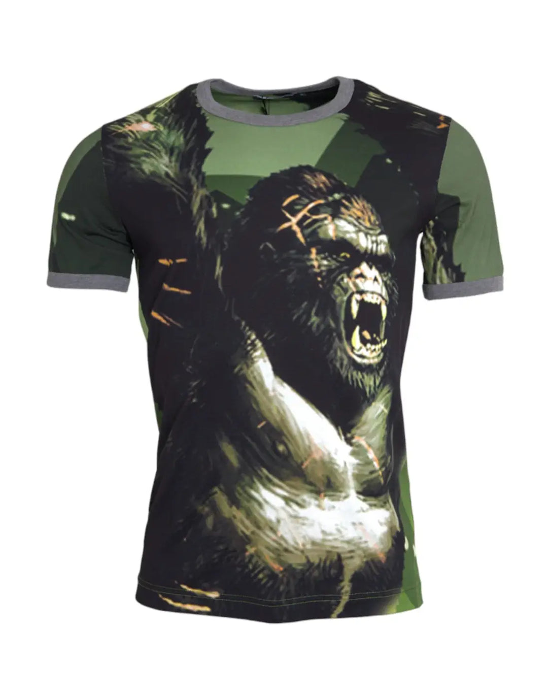 Dolce &amp; Gabbana Green Gorilla Cotton Short Sleeves T-shirt