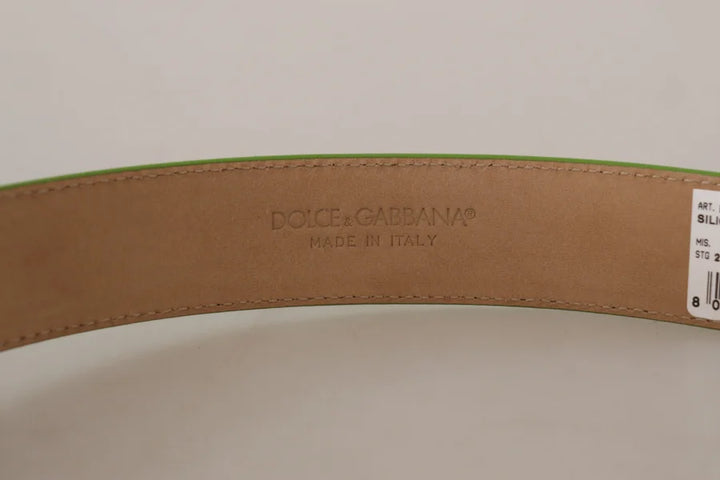 Dolce &amp; Gabbana Green Leather Devotion Heart Micro Bag Headphones Belt