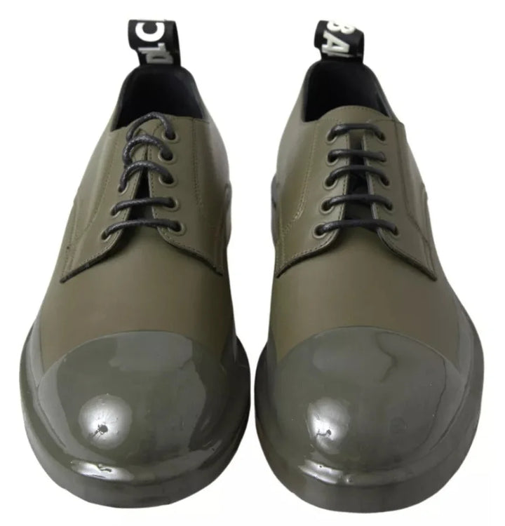 Dolce &amp; Gabbana Green Leather Rubber Sole Dress Shoes