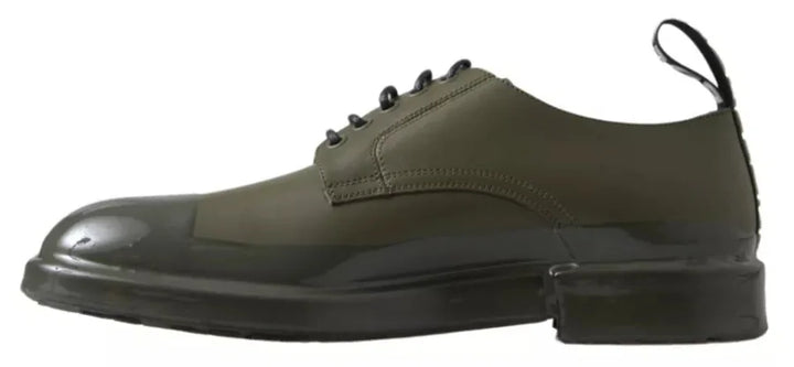 Dolce &amp; Gabbana Green Leather Rubber Sole Dress Shoes
