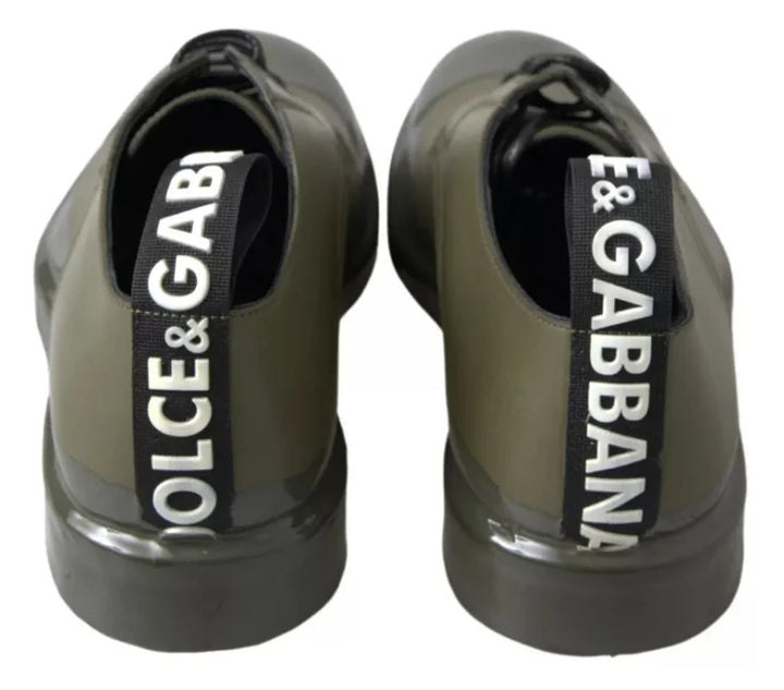 Dolce &amp; Gabbana Green Leather Rubber Sole Dress Shoes