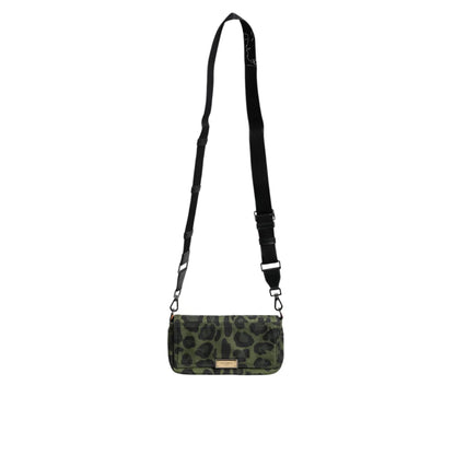Dolce & Gabbana Green Leopard Print Messenger Bag Made in Italy