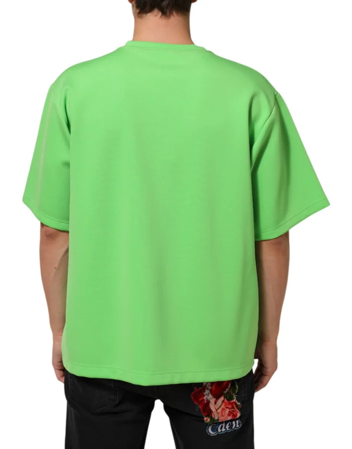 Dolce &amp; Gabbana Green Logo Crew Neck Short Sleeves T-shirt