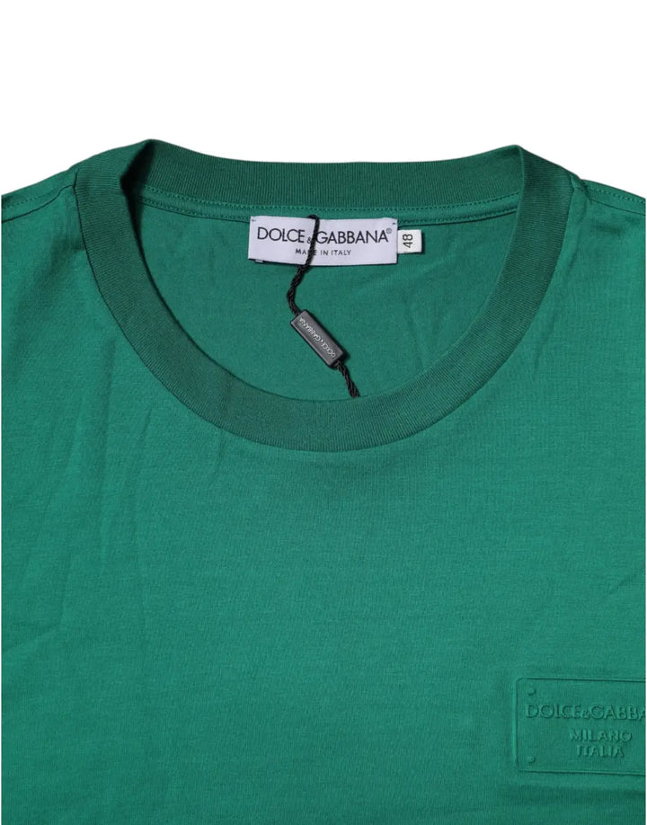 Dolce &amp; Gabbana Green Logo Crew Neck Short Sleeves T-shirt