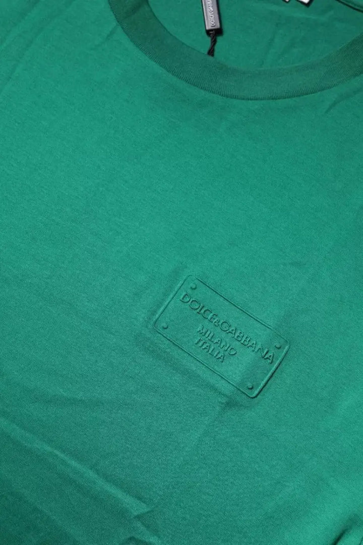 Dolce &amp; Gabbana Green Logo Crew Neck Short Sleeves T-shirt