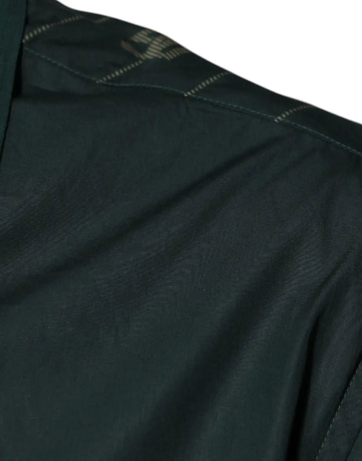 Dolce &amp; Gabbana Green Logo Long Sleeve MARTINI Casual Shirt