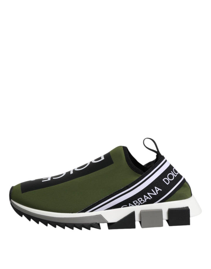 Dolce &amp; Gabbana Green Logo Low Top Sorrento Men Sneakers Shoes