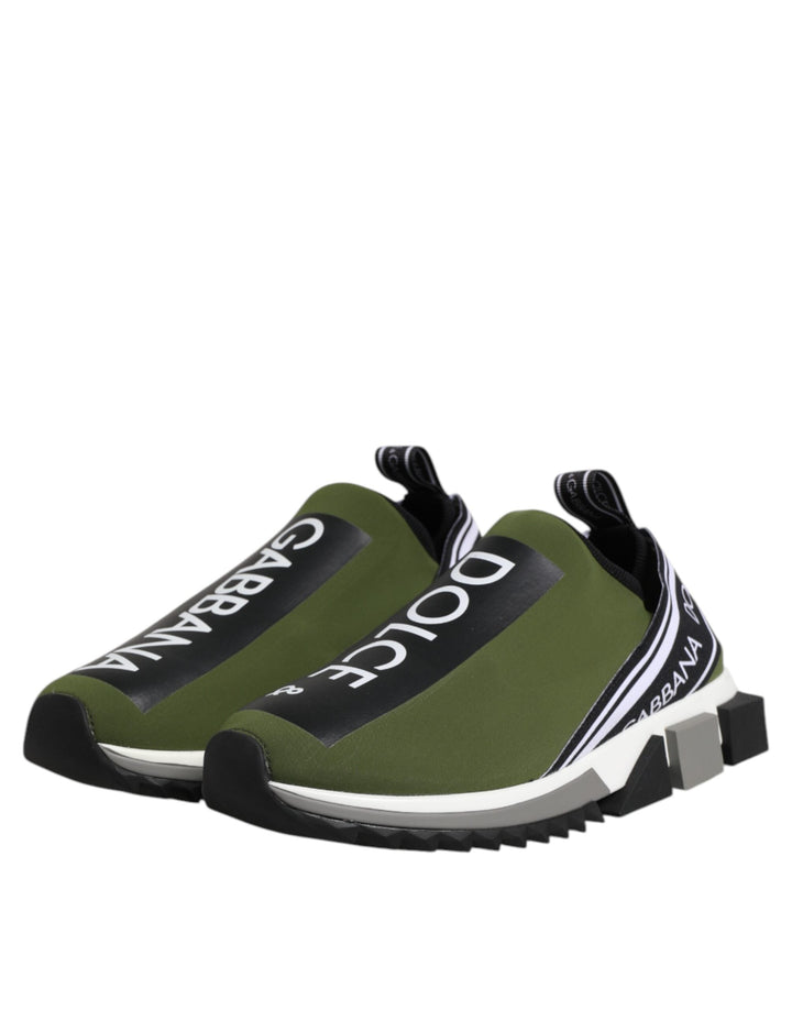 Dolce &amp; Gabbana Green Logo Low Top Sorrento Men Sneakers Shoes