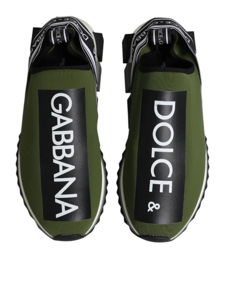 Dolce &amp; Gabbana Green Logo Low Top Sorrento Men Sneakers Shoes