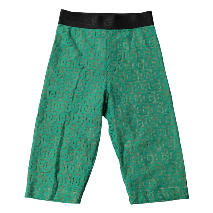 Dolce &amp; Gabbana Green Logo Monogram Cropped Tights Underwear