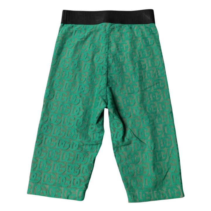 Dolce &amp; Gabbana Green Logo Monogram Cropped Tights Underwear