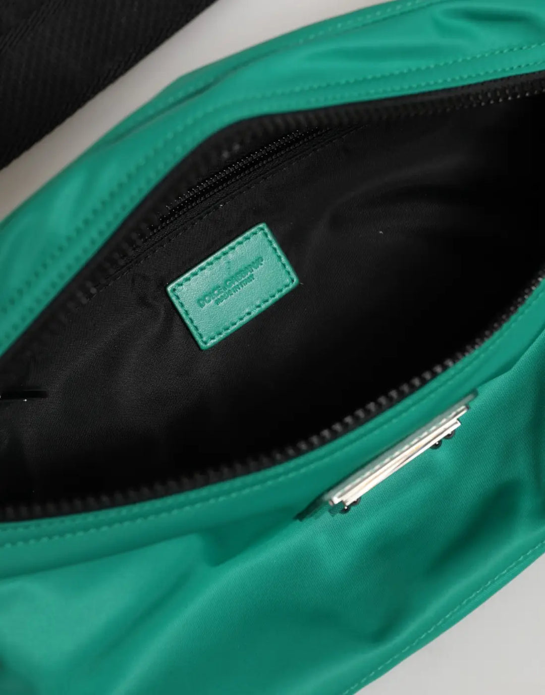 Dolce &amp; Gabbana Green Logo Plaque Nylon Waist Fanny Pack Men’s Borse Bag