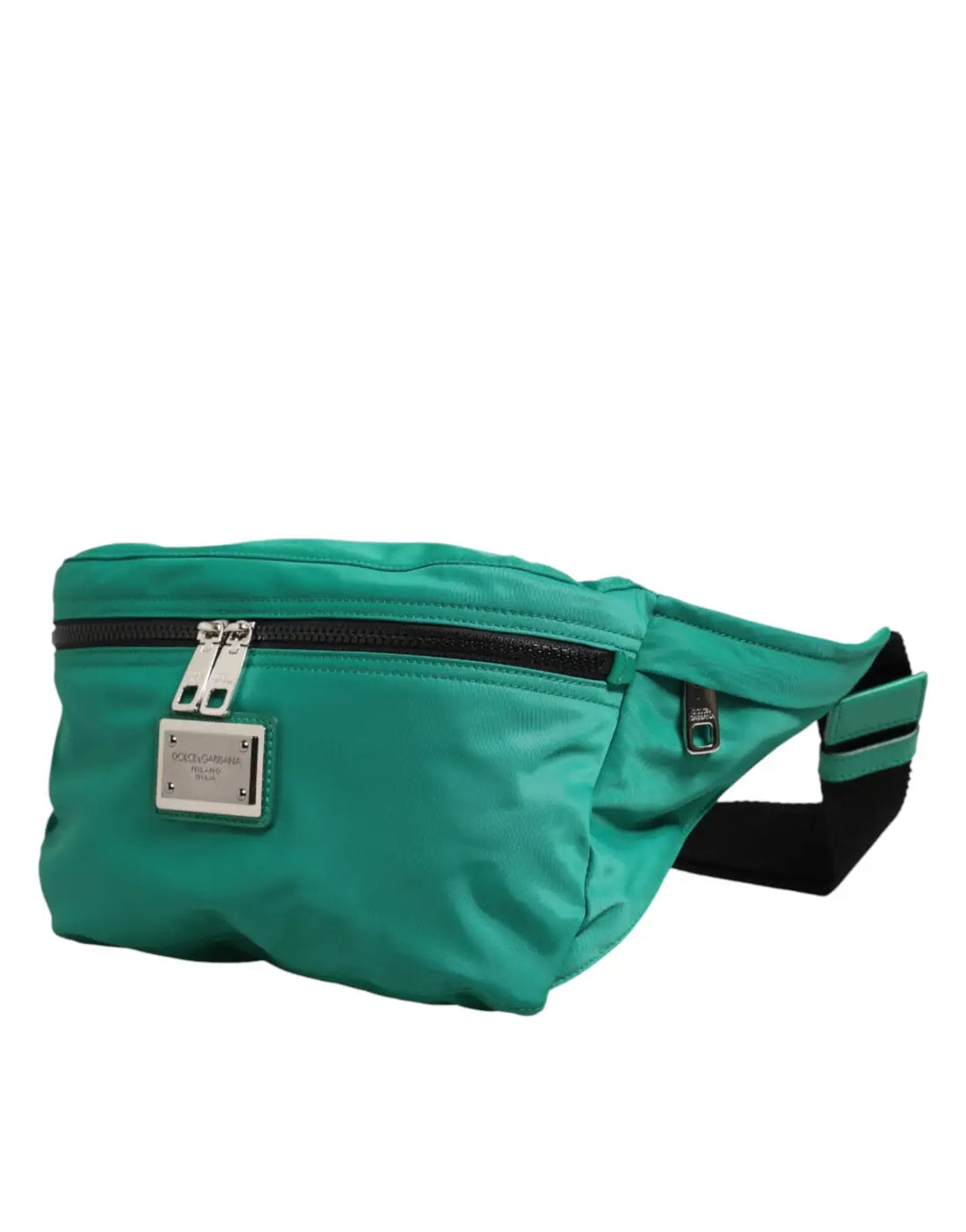 Dolce &amp; Gabbana Green Logo Plaque Nylon Waist Fanny Pack Men’s Borse Bag