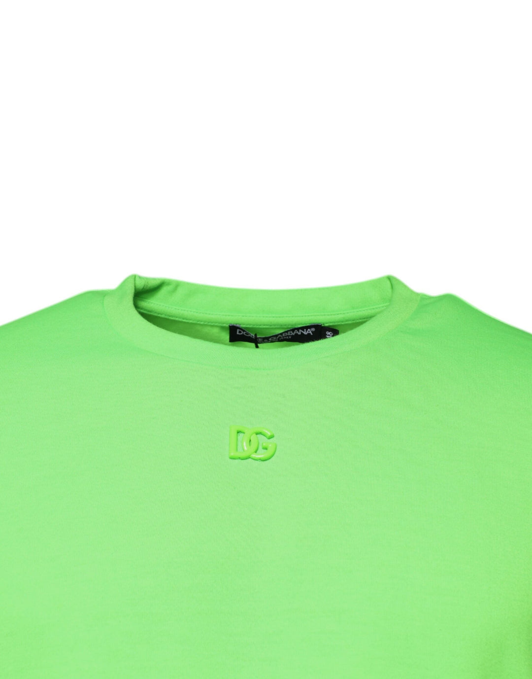 Dolce &amp; Gabbana Green Logo Polyester Crew Neck T-shirt