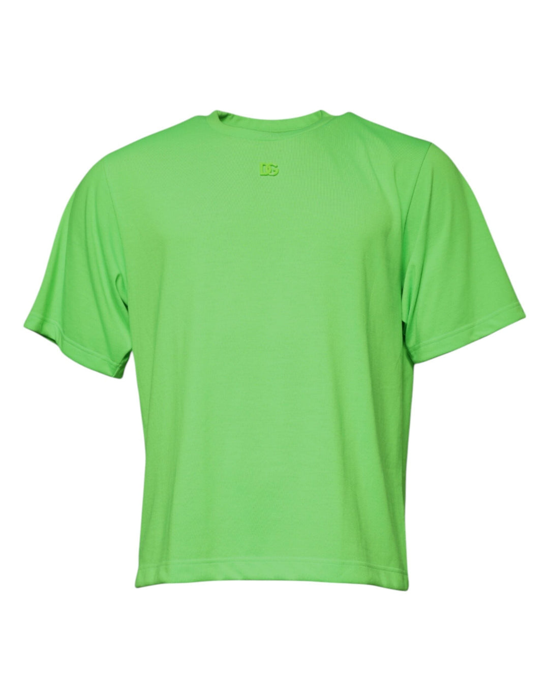 Dolce &amp; Gabbana Green Logo Polyester Crew Neck T-shirt