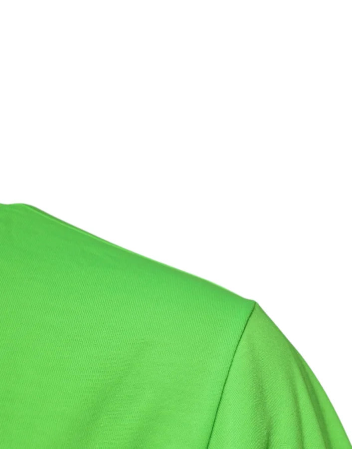Dolce &amp; Gabbana Green Logo Polyester Crew Neck T-shirt