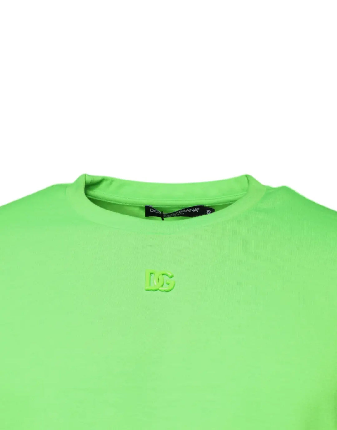 Dolce &amp; Gabbana Green Logo Polyester Crew Neck T-shirt