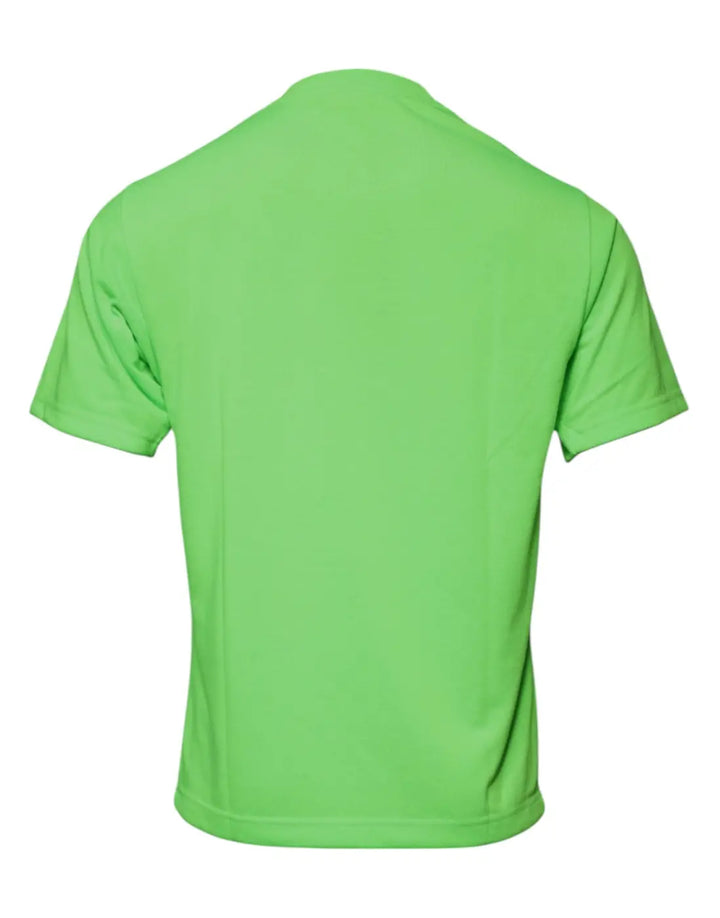 Dolce &amp; Gabbana Green Logo Polyester Crew Neck T-shirt