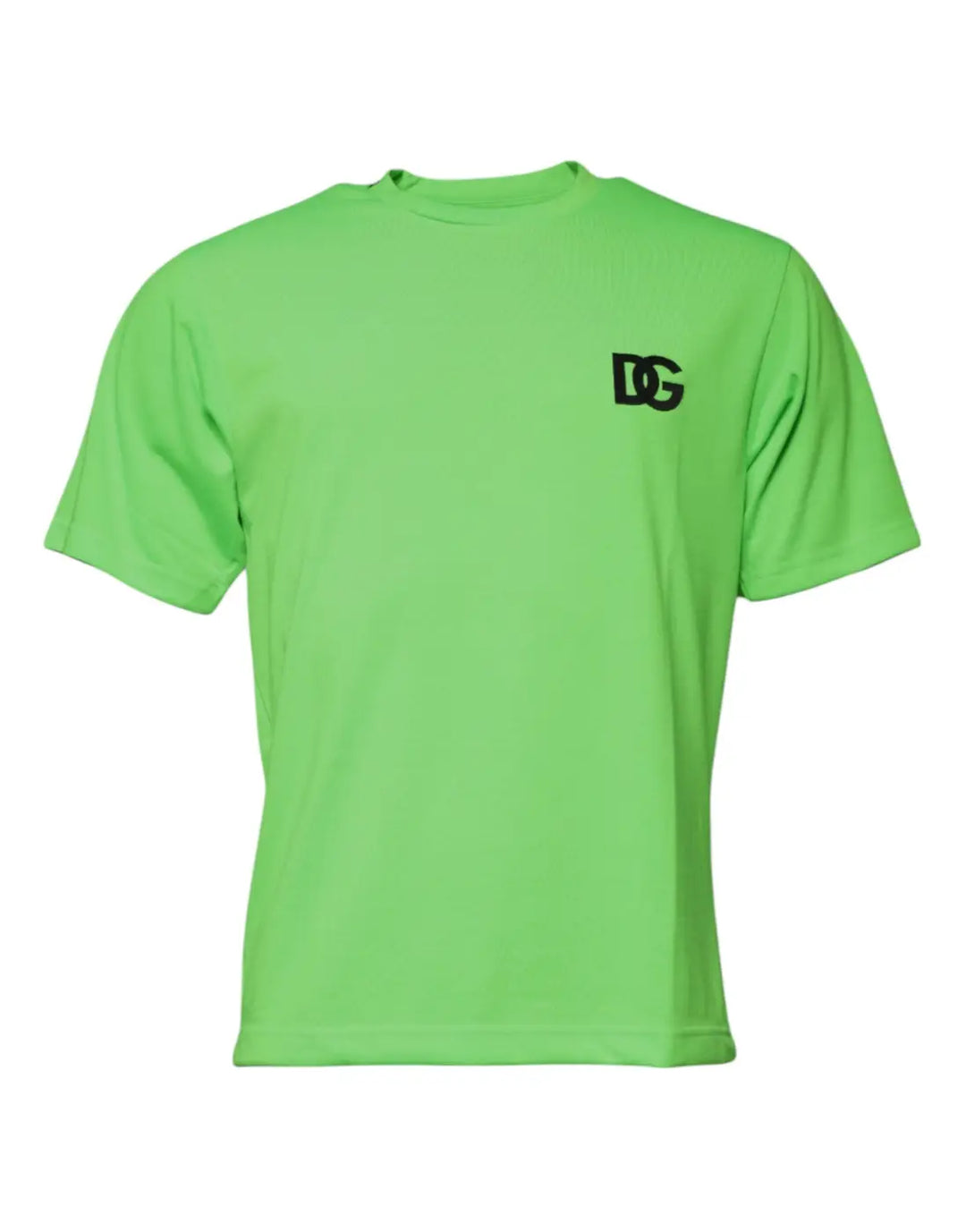 Dolce &amp; Gabbana Green Logo Polyester Crew Neck T-shirt