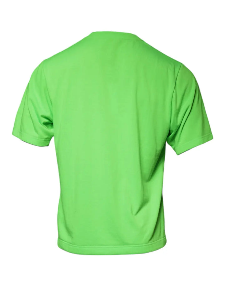 Dolce &amp; Gabbana Green Logo Round Neck Short Sleeves T-shirt