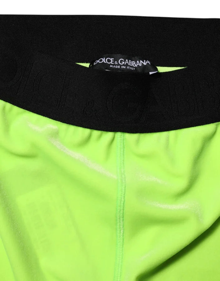 Dolce &amp; Gabbana Green Nylon Slim Fit Leggings Pants