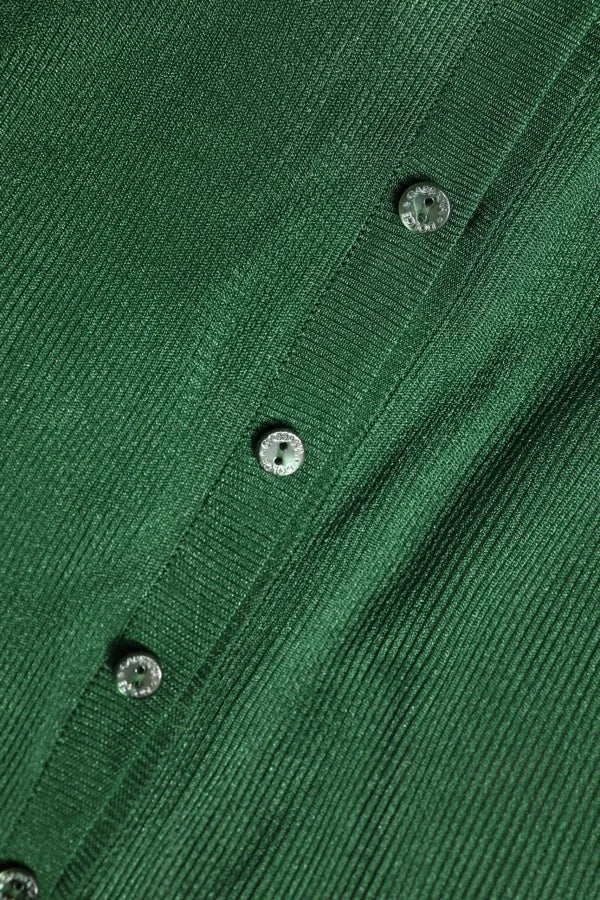 Dolce &amp; Gabbana Green Polyester Long Sleeves Cardigan Sweater