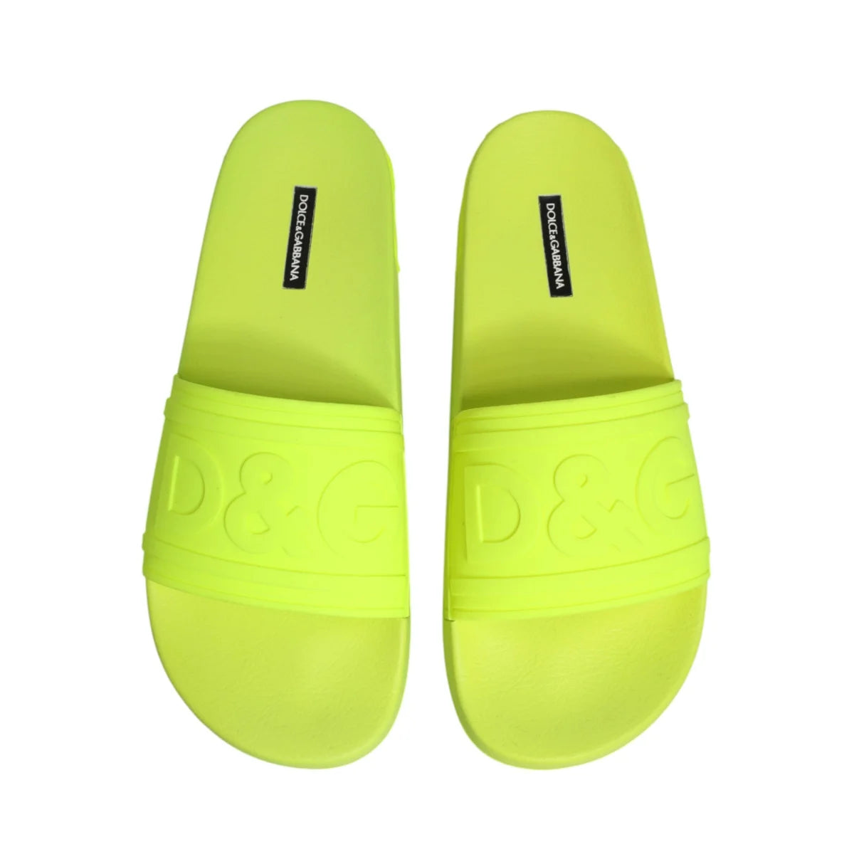 Dolce & Gabbana Green Rubber Slides for Effortless Style and Comfort