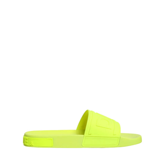 Dolce & Gabbana Green Rubber Slides for Effortless Style and Comfort