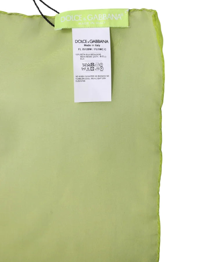 Dolce &amp; Gabbana Green Silk Rectangle Wrap Shawl Neck Warmer Scarf