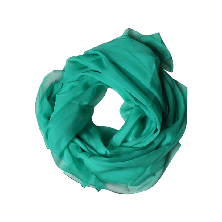 Dolce &amp; Gabbana Green Stole Silk Neck Wrap Shawl Scarf