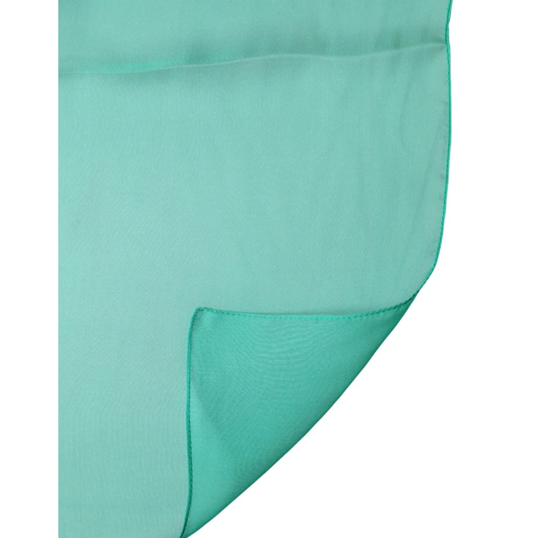 Dolce &amp; Gabbana Green Stole Silk Neck Wrap Shawl Scarf