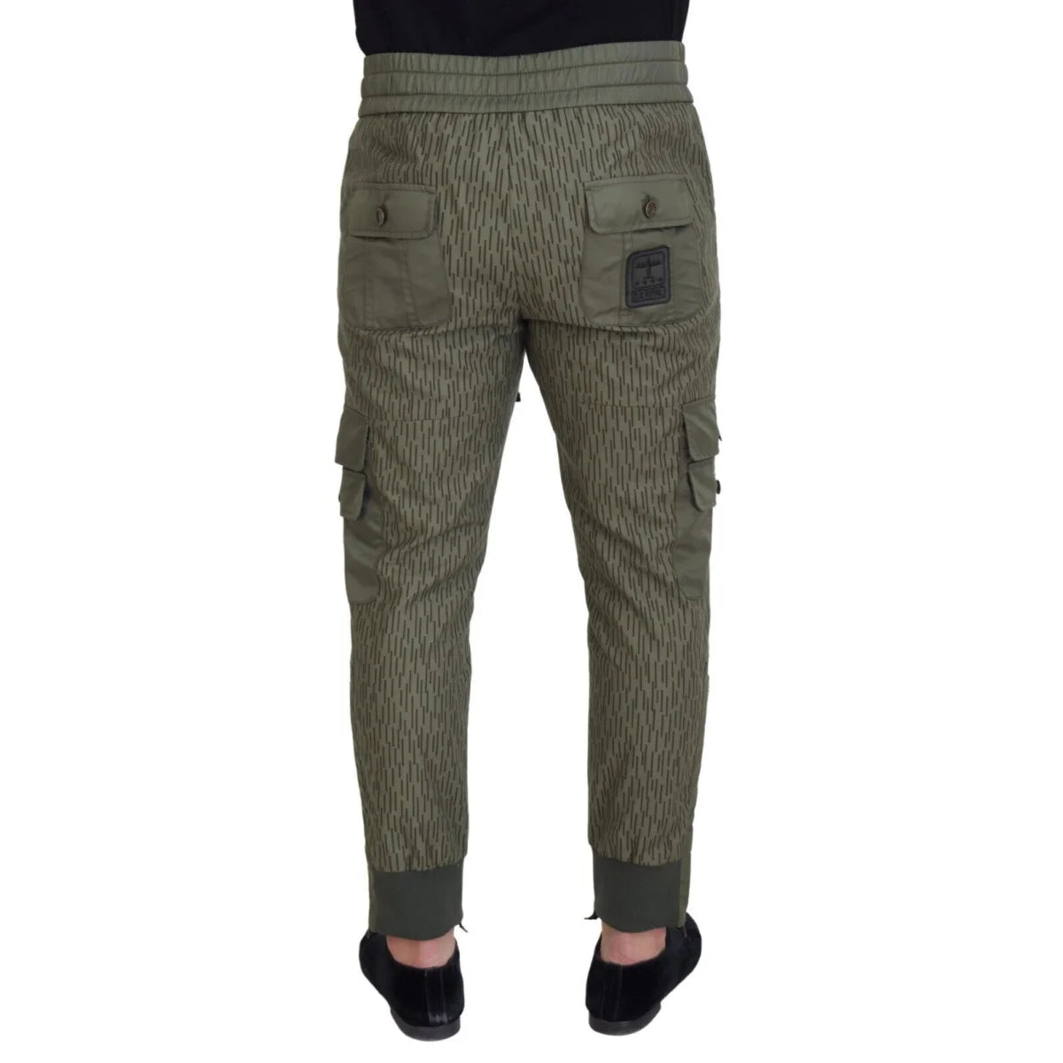Dolce & Gabbana Green Striped Cargo Zipper Leg Men Trouser Pants
