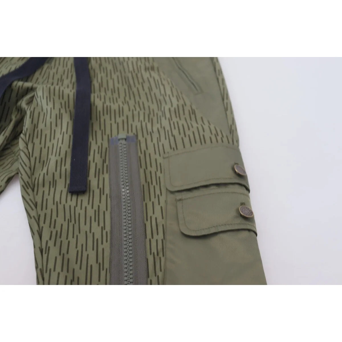 Dolce & Gabbana Green Striped Cargo Zipper Leg Men Trouser Pants