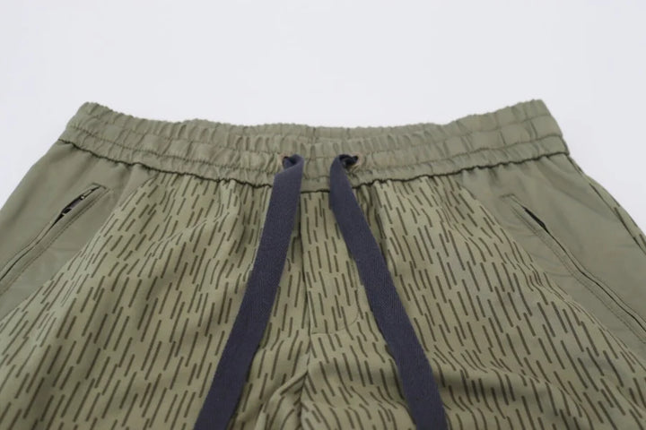 Dolce &amp; Gabbana Green Striped Cargo Zipper Leg Men Trouser Pants