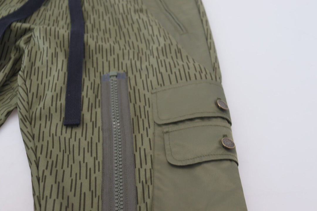Dolce &amp; Gabbana Green Striped Cargo Zipper Leg Men Trouser Pants