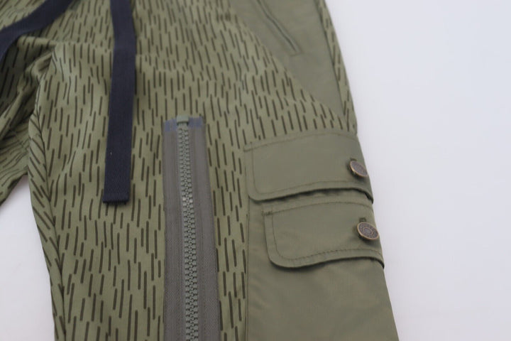 Dolce &amp; Gabbana Green Striped Cargo Zipper Leg Men Trouser Pants