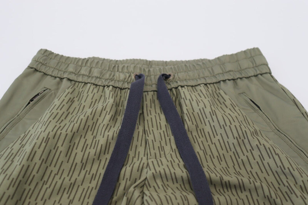 Dolce &amp; Gabbana Green Striped Cargo Zipper Leg Men Trouser Pants