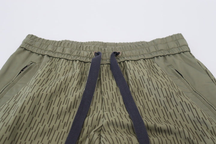 Dolce &amp; Gabbana Green Striped Cargo Zipper Leg Men Trouser Pants