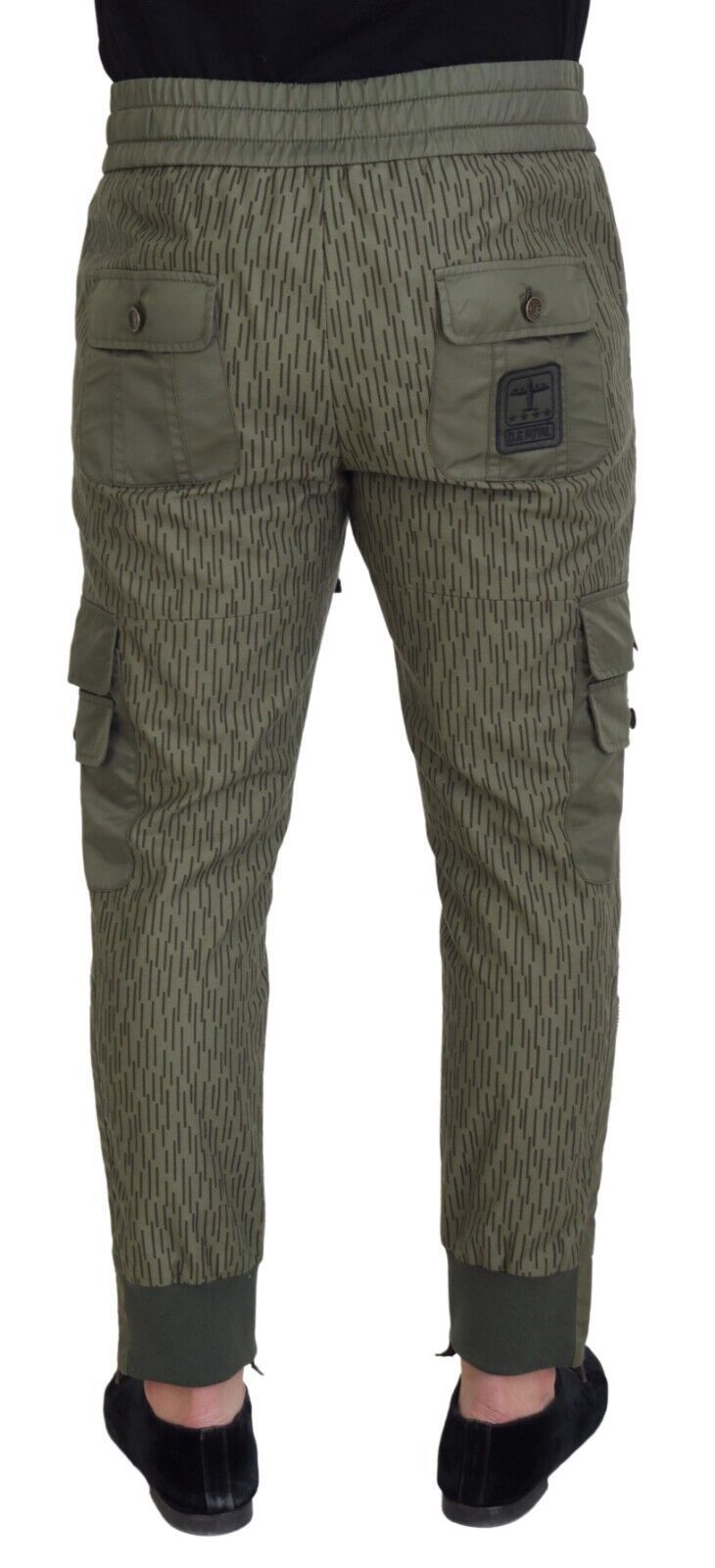 Dolce &amp; Gabbana Green Striped Cargo Zipper Leg Men Trouser Pants