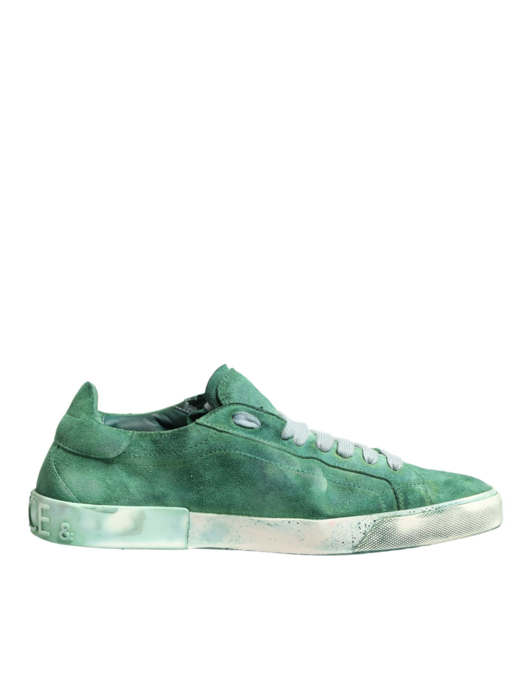 Dolce &amp; Gabbana Green Suade DG Logo Sole Low Top Sneakers Shoes