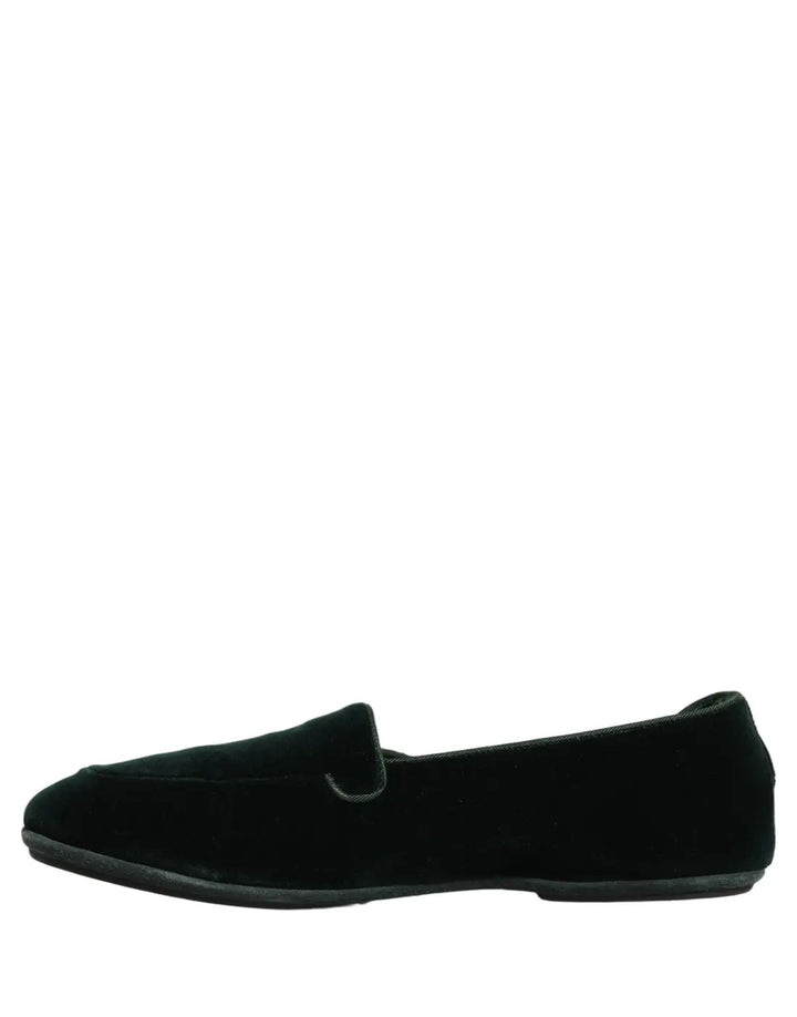 Dolce &amp; Gabbana Green Velvet Slip On Men Flats Loafers Shoes