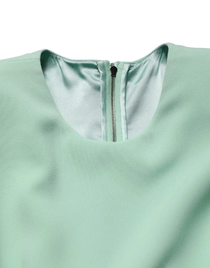 Dolce &amp; Gabbana Green Viscose Long Sleeves Gown Dress