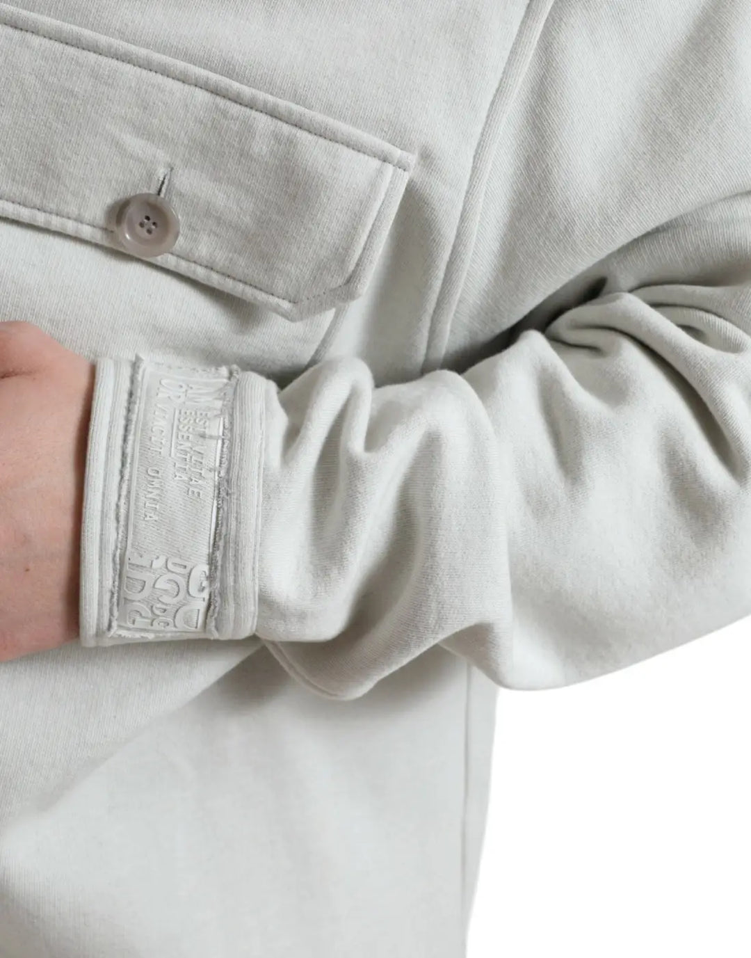 Dolce &amp; Gabbana Grey Cotton Button Down Collared Coat Jacket