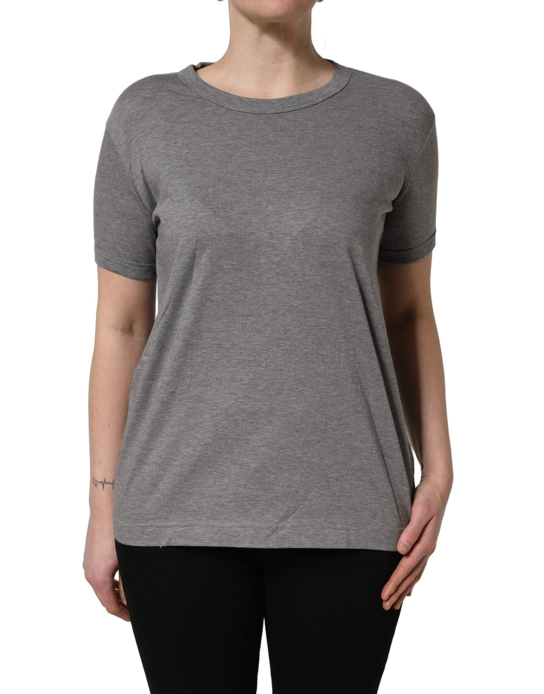 Dolce &amp; Gabbana T-Shirts - Grey Cotton Short Sleeves Crew Neck T-shirt