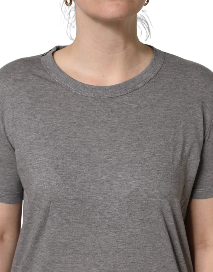 Dolce &amp; Gabbana T-Shirts - Grey Cotton Short Sleeves Crew Neck T-shirt