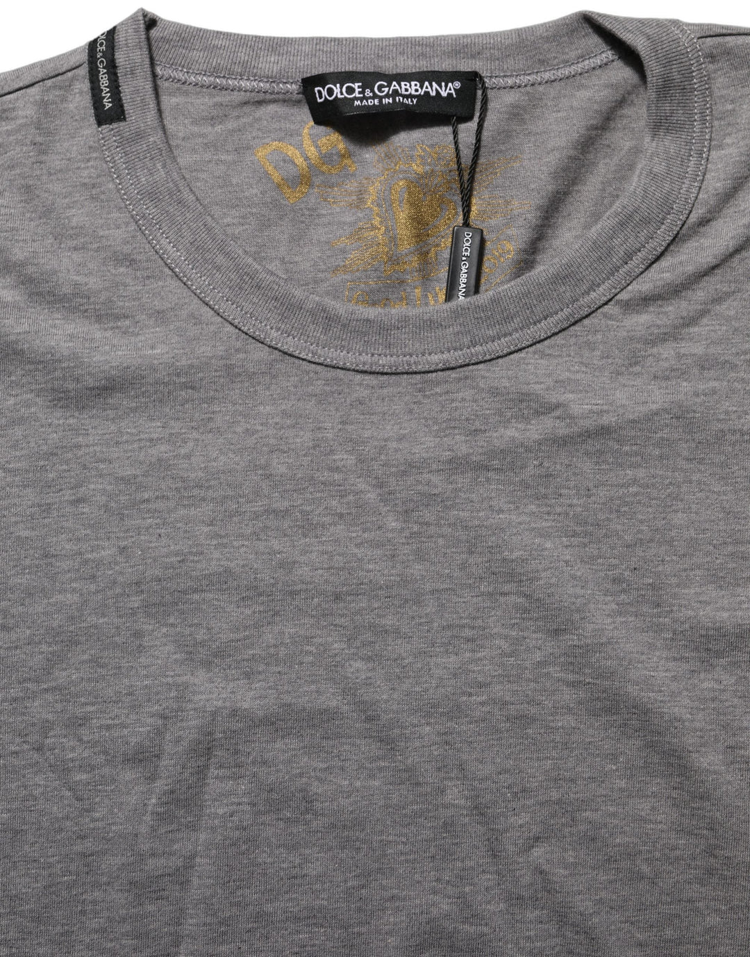 Dolce &amp; Gabbana T-Shirts - Grey Cotton Short Sleeves Crew Neck T-shirt