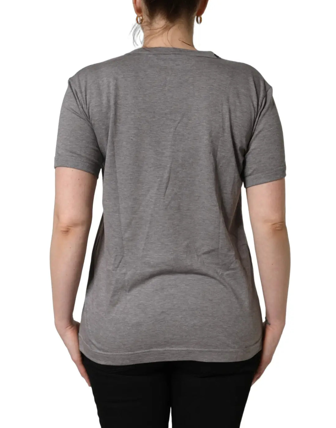 Dolce &amp; Gabbana Grey Cotton Short Sleeves Crew Neck T-shirt