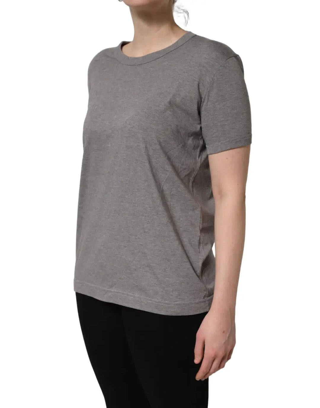 Dolce &amp; Gabbana Grey Cotton Short Sleeves Crew Neck T-shirt