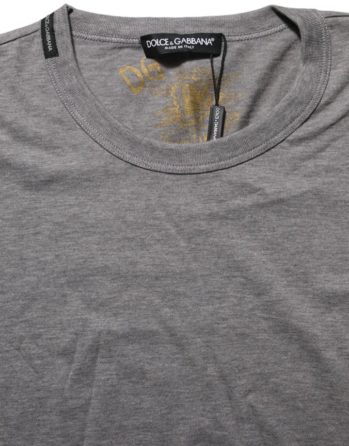 Dolce &amp; Gabbana Grey Cotton Short Sleeves Crew Neck T-shirt
